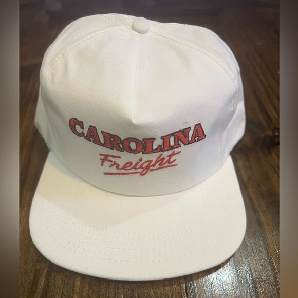 Vintage Carolina Freight Embroidered White Snapback Hat Cap Made in USA - Picture 1 of 8